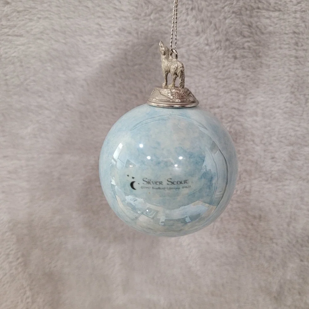 Bradford Exchange Spirit of The Wilderness Wolf Ornaments Set of 2 VTG 1997